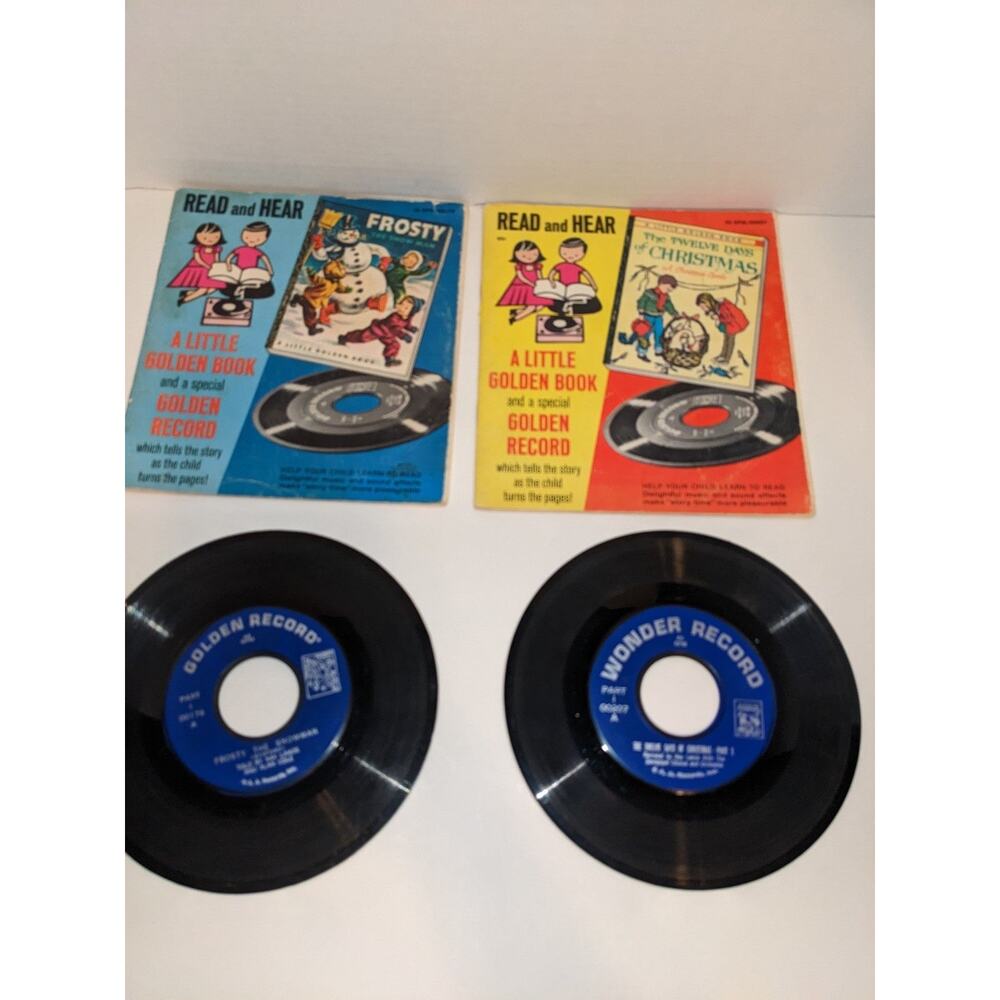 Vtg Little Golden Books Read Hear Frosty Snowman 12 Days Christmas 1st Edition